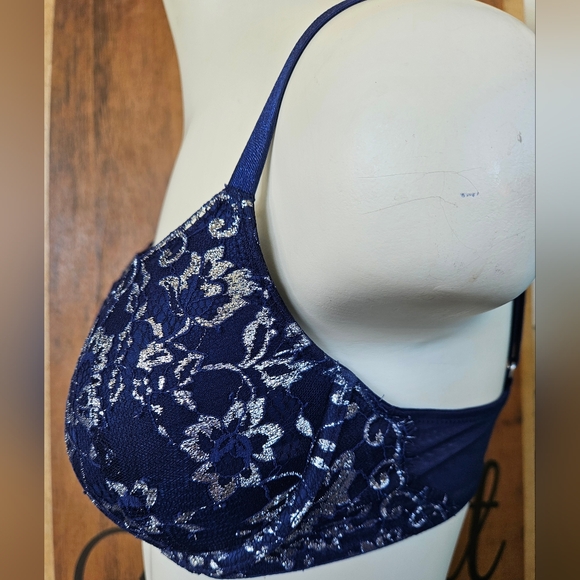 Dream Angels Silver Navy Blue Push-Up Underwire Bra - Picture 7 of 12
